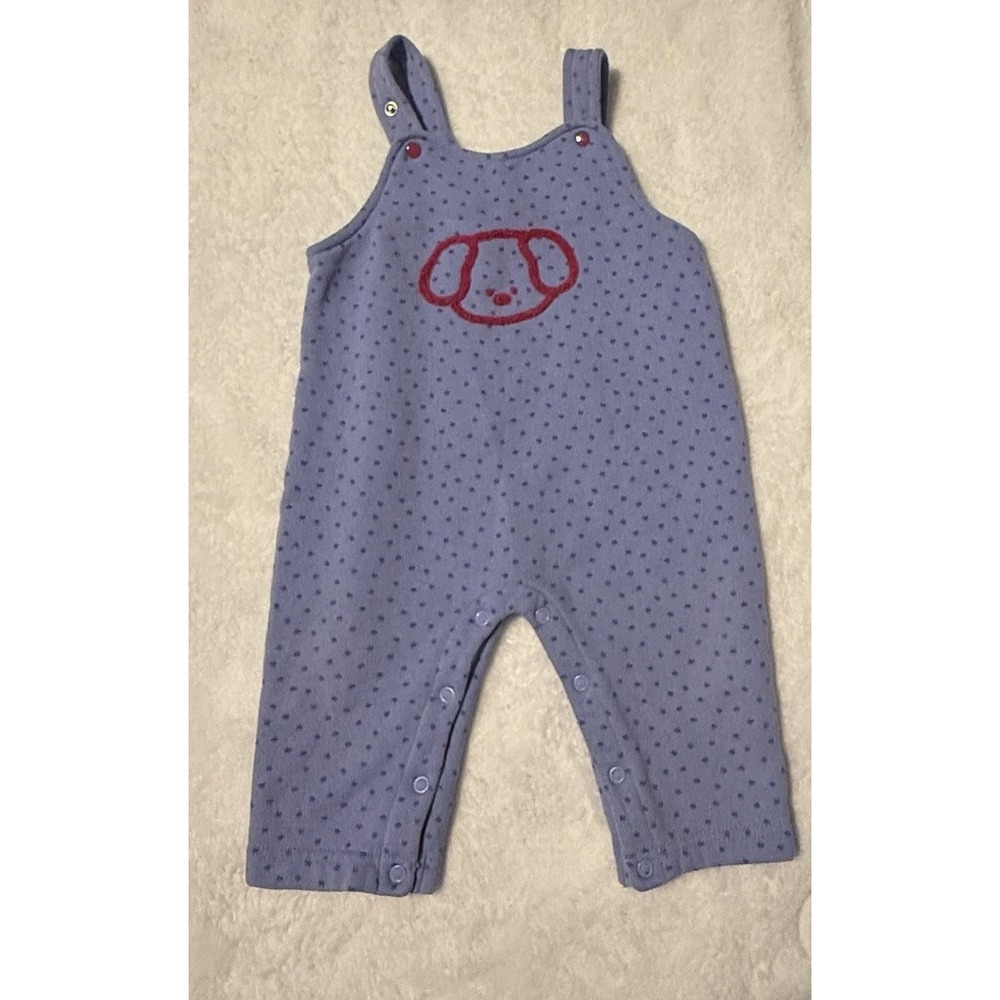 Simply Basic Girls VTG Overalls Bibs Size 12 Months Dog Polkadots